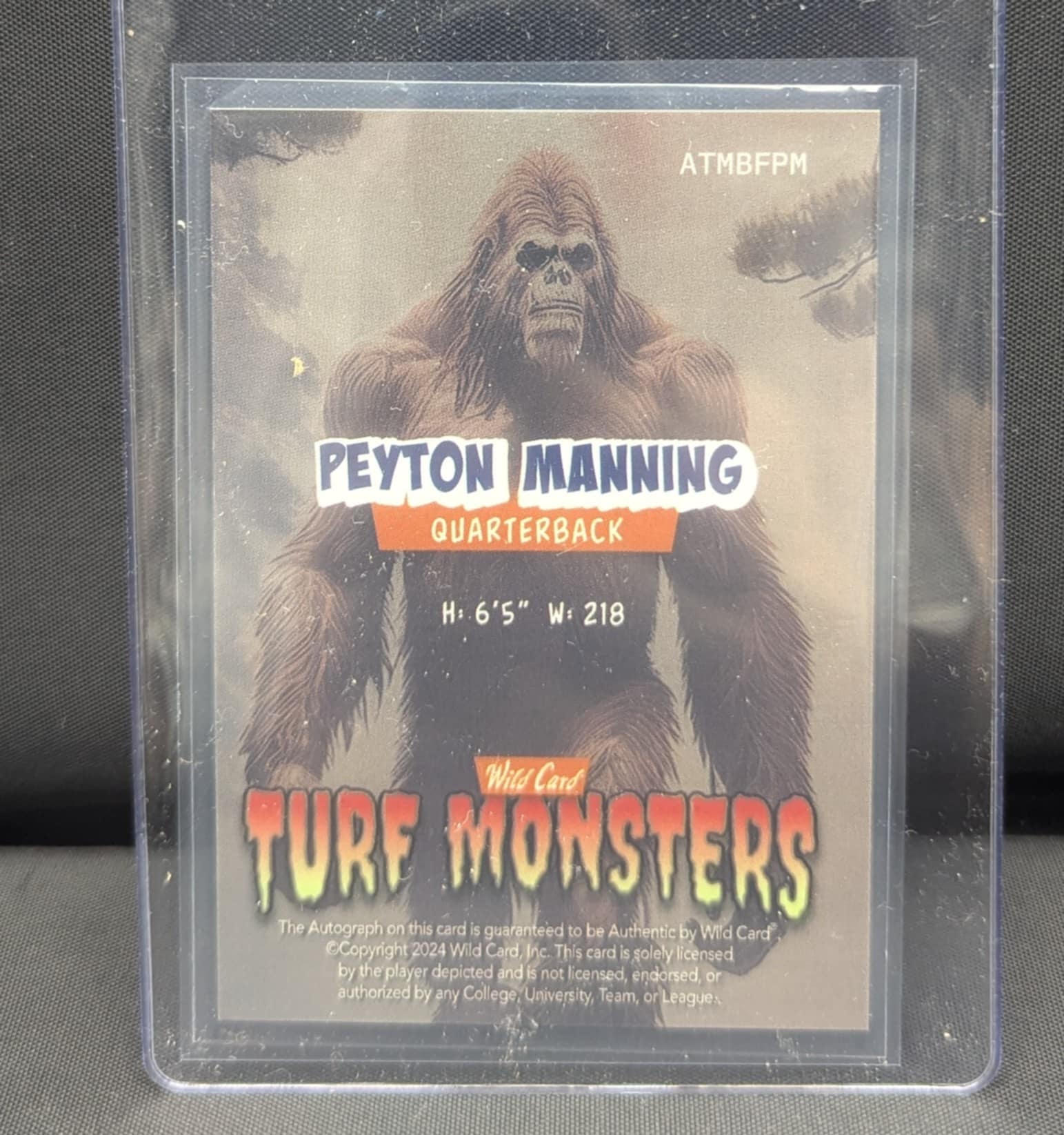Peyton Manning Wild Card Turf Monster 2024 card. 1/1 | Autographs Plus