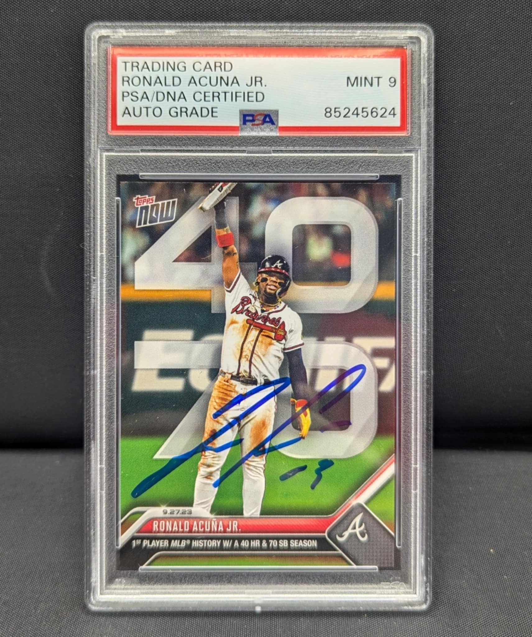 Ronald Acuna Signed Card PSA Auto Grade 9 Atlanta Braves Autographs ronald-acuna-signed-card-psa-auto-grade-9-atlanta-braves-autographs
